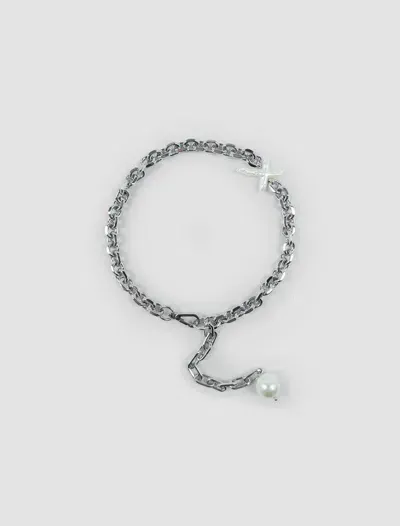 Simone Rocha Pearl Chain Necklace In Bianco