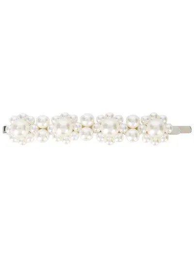 Simone Rocha Pearl Embellished Hairclip In White