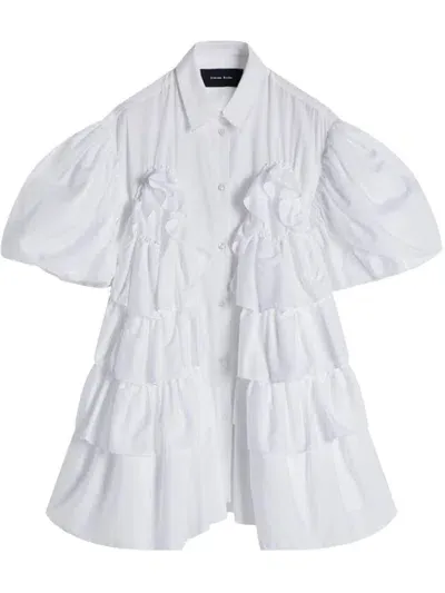 Simone Rocha Petal-sleeve Frilled Shirt In White