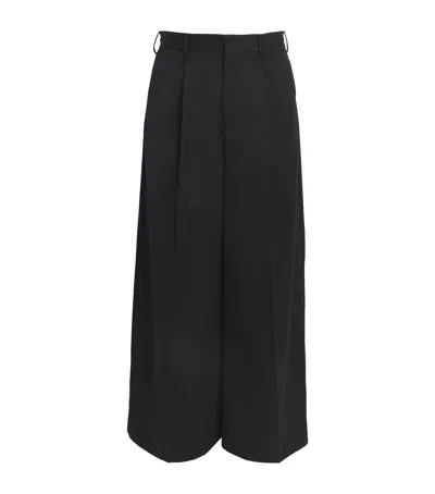 Simone Rocha Pleated Wide-leg Trousers In Navy