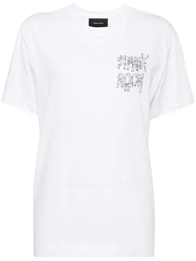 Simone Rocha Ribbon Logo-print T-shirt In White