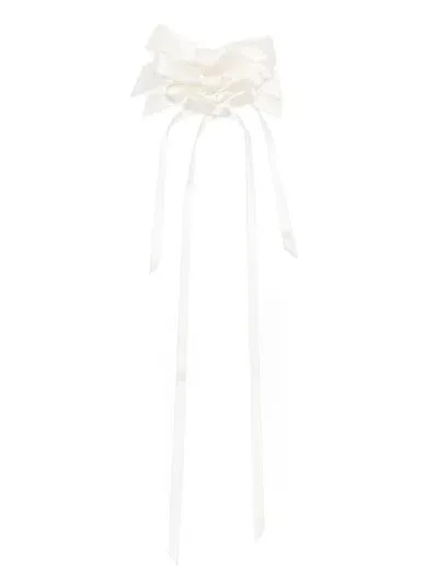 Simone Rocha Rosette Bow Earrings In Cream - Cream