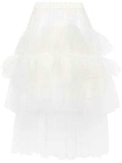 Simone Rocha Off-white Layered Cake Midi Skirt