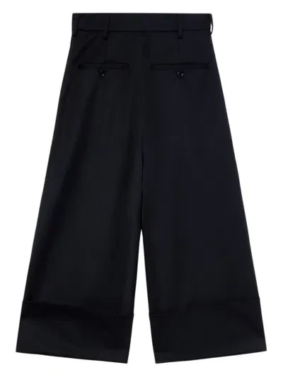 Simone Rocha Wide-leg Cropped Trousers In Black