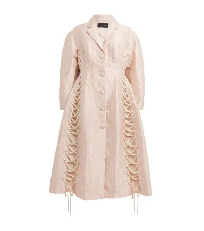 Simone Rocha Sculpted Lace-up Corset Coat In Pink