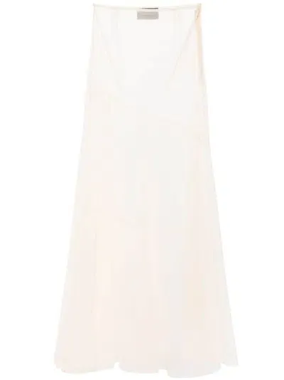 Simone Rocha Sheer Bias Cut Maxi Skirt In Neutrals