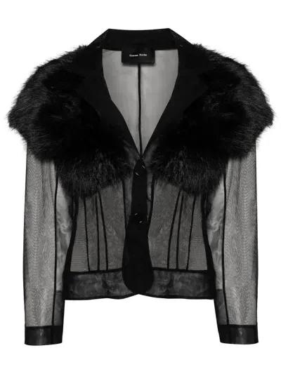 Simone Rocha Sheer Jacket In Schwarz