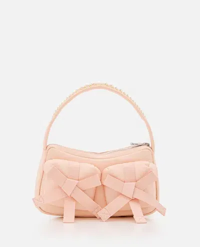 Simone Rocha Utility Bow Pocket Pochette Bag W/ Emb In Rose