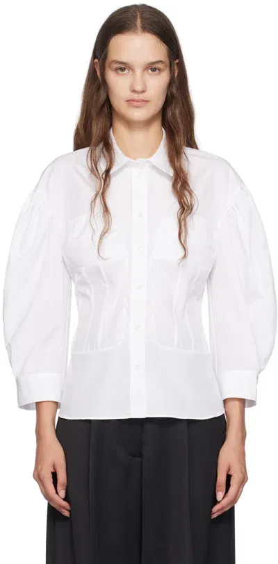 Simone Rocha White Corset Seam Shirt