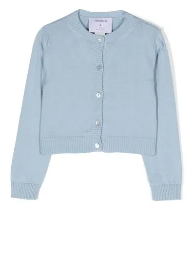 Simonetta Kids' Light-blue Cardigan For Girl