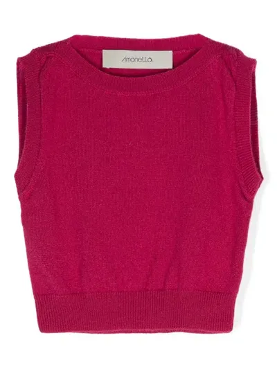 Simonetta Kids' Knitted Cashmere Top In Pink