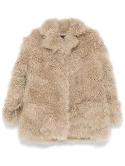 Simonetta Ravizza Faux-fur Coat In Brown