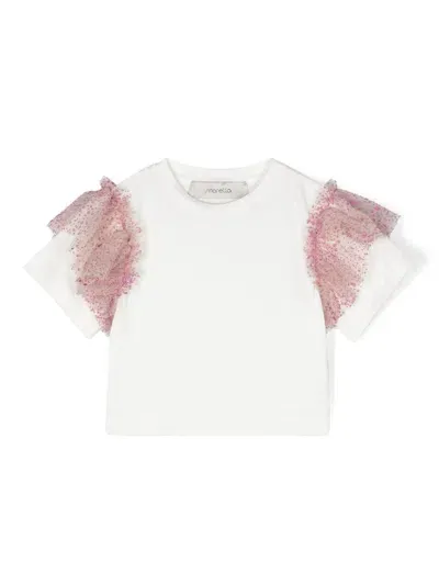 Simonetta Kids' Ruffle-detail T-shirt In White