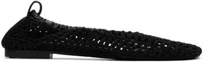 Simonmiller Black Crochet Riad Ballerina Flats In 90303 Black