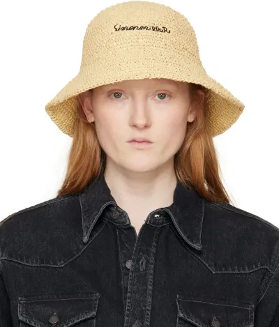 Simonmiller Brown Crochet Bondi Bucket Hat In 91679 Natural