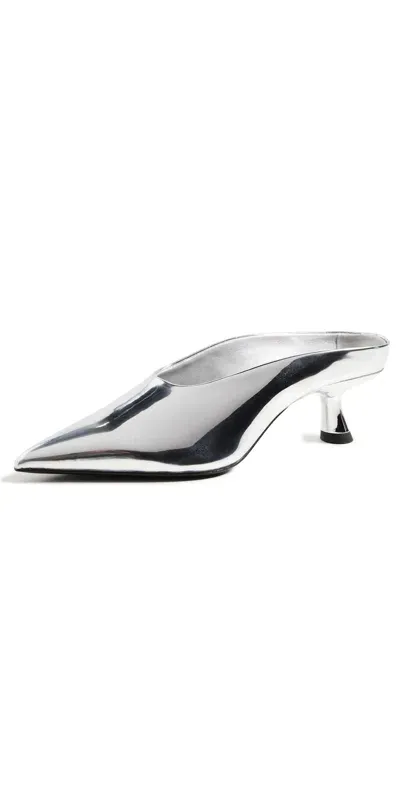 Simonmiller Chrome Pointed Gala Mules Silver