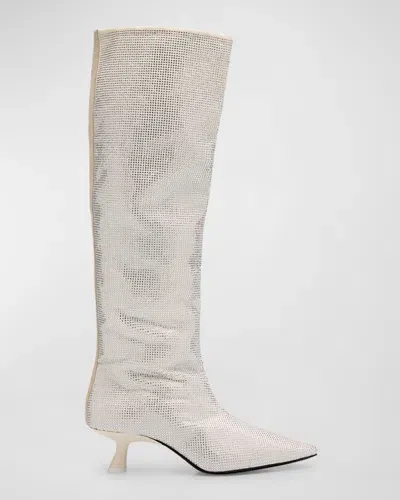 Simonmiller Kuki Crystal Vegan Tall Boots In Seashell