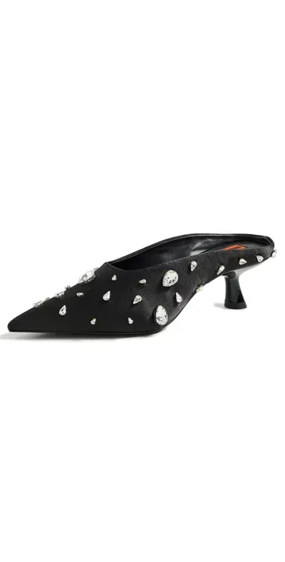 Simonmiller Teardrop Crystal Pointed Gala Mules Black/clear