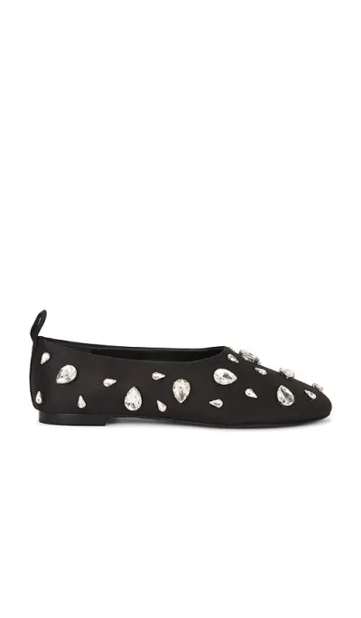 Simonmiller Teardrop Crystal Riad Flat In Black & Clear