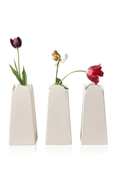 Sin Olto Tall Ceramic Vase In Off-white