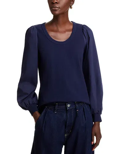 Single Thread Scoop Neck Top In Navy