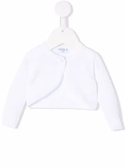 Siola Babies' Long-sleeve Knit Cardigan In 白色