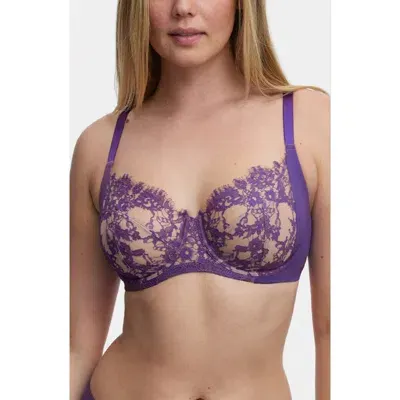 Skarlett Blue Entice Lace Full Coverage Underwire Bra In Moon Drop/nylon