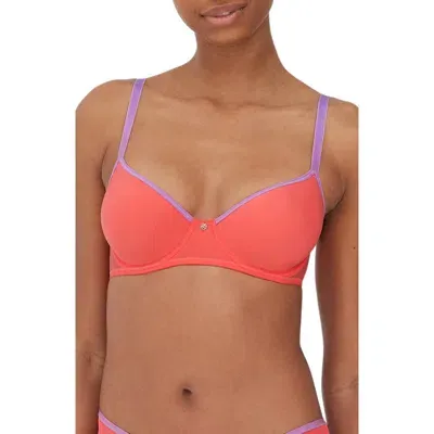 Skarlett Blue Spellbound Spacer Underwire Convertible Bra In Coral/lilc