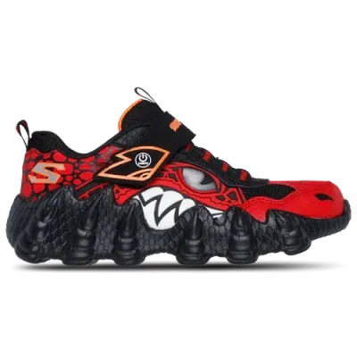 Skechers Boys Preschool   Skech-o-saurus Lights In Red/black