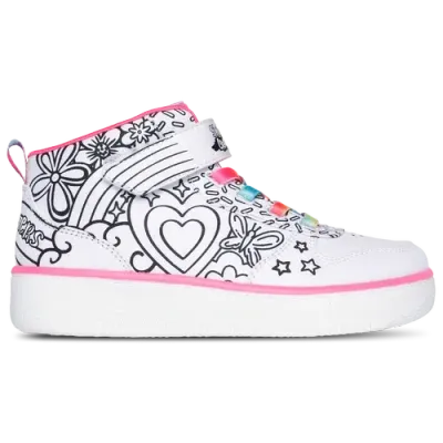 Skechers Girls Preschool   Sport Court 92 Creator Kicks High In White/multi