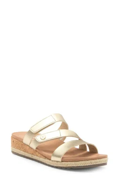 Skechers X Martha Stewart Breezie Wedge Slide Sandal In Gold