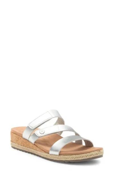 Skechers X Martha Stewart Breezie Wedge Slide Sandal In Silver