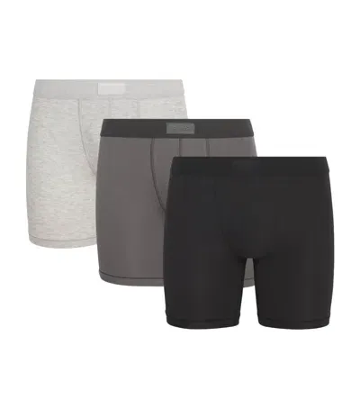 Skims Stretch-cotton Boxers In Grey