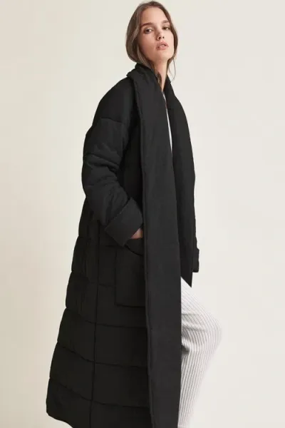 Skin Sierra Quilted Robe In Black