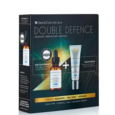 Skinceuticals Double Defence Silymarin Cf Kit For Oily/blemish-prone Skin In White