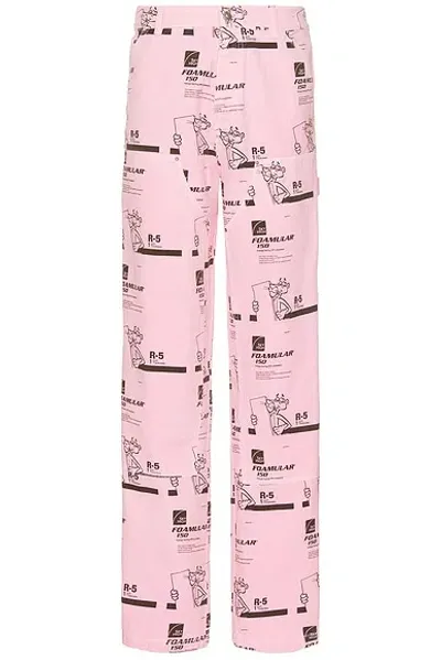 Sky High Farm Workwear Insulation Print Double Knee Pants In Pink