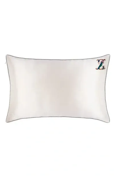 Slip Embroidered Pure Silk Queen Pillowcase In Z