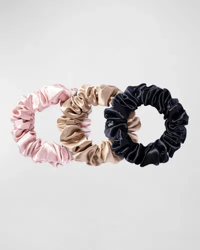 Slip Pure Silk Large Scrunchies, 3 Pack In Pink/black/caramel