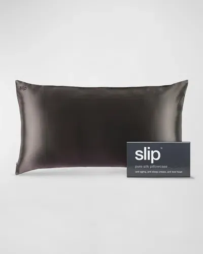 Slip Pure Silk Pillowcase, King In Charcoal