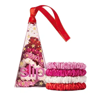 Slip Pure Silk Skinny Scrunchie Ornament Gift Set In Aggie