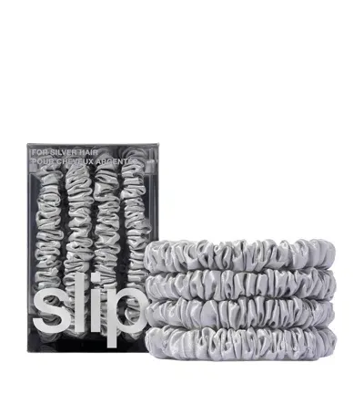 Slip Pure Silk Skinny Scrunchies In White