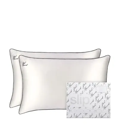 Slip Silk Queen Just Married Pillowcase In White