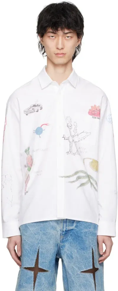 Small Talk Studio White Printed Shirt