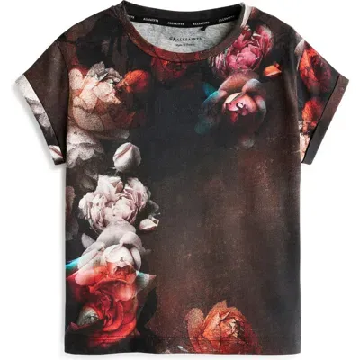 Smallsaints By Allsaints Kids' Floral Cotton T-shirt In Black