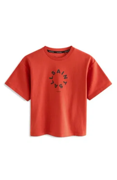 Smallsaints By Allsaints Kids' Tierra Oversize Logo Graphic T-shirt In Red