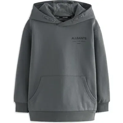 Smallsaints By Allsaints Kids' Underground Oversize Logo Hoodie In Grey