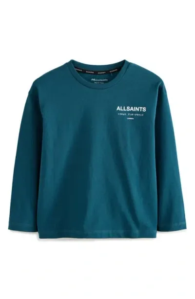 Smallsaints By Allsaints Kids' Underground Oversize Long Sleeve Graphic T-shirt In Green