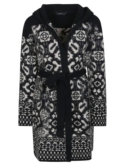 S'max Mara Teramo Cardigan Jacquard In Blu