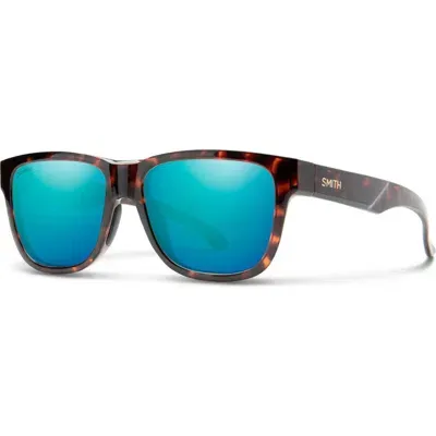 Smith Lowdown Slim 2 53mm Chromapop™ Polarized Square Sunglasses In Tortoise/opal Mirror