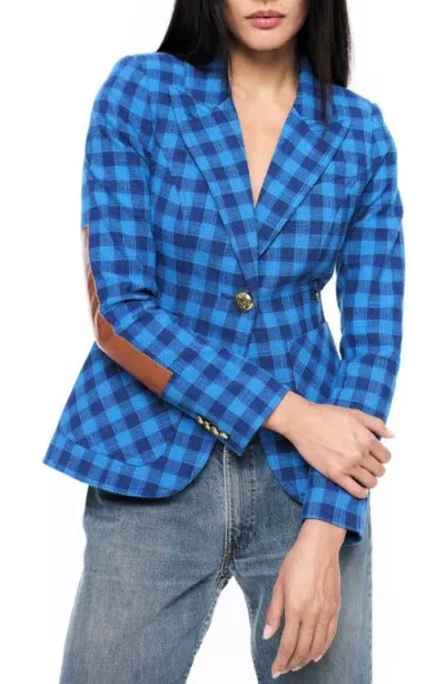 Smythe Check Leather Detail Cotton Blend Jacket In Multi